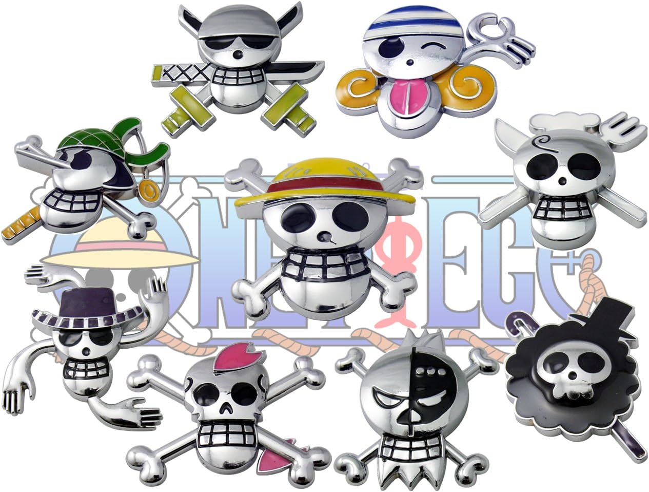 Amazon ワンピース キャラクター海賊旗スカルモチーフ メタルエンブレム ルフィデザイン 45 1 並行輸入品 エンブレム 車 バイク