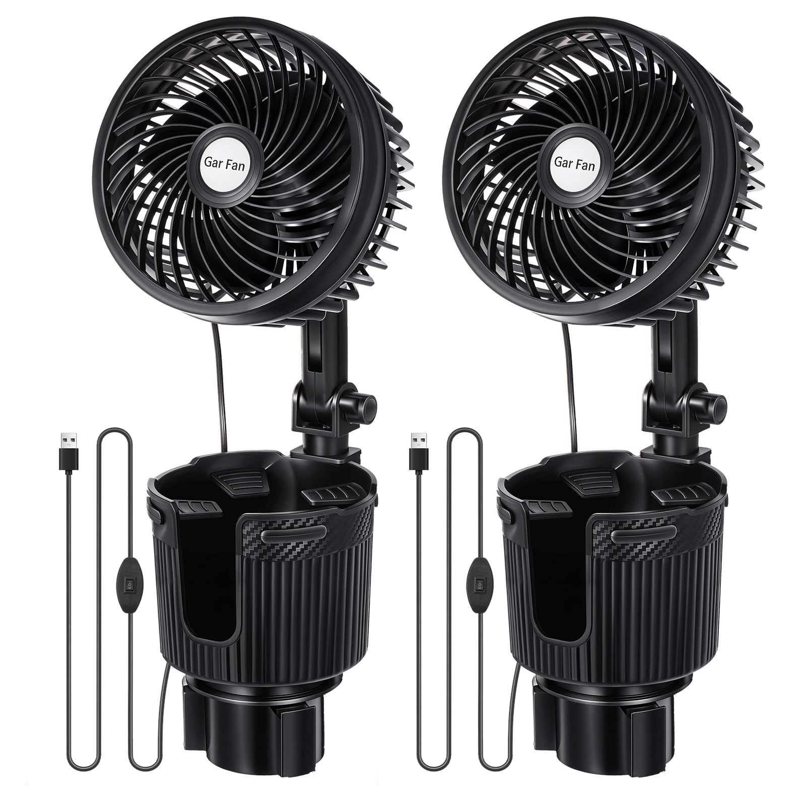 Photo 1 of *************ONLY 1 FAN***************
DaisyInner 2 Pcs USB Car Fan with Cup Holder 2 in 1 6 Inch Portable Vehicle Cooling Fan Expander 2 Speeds 360 Degree Rotation Adjustable Base Cup Holder for SUV Rv Truck Sedan Boat Supplies