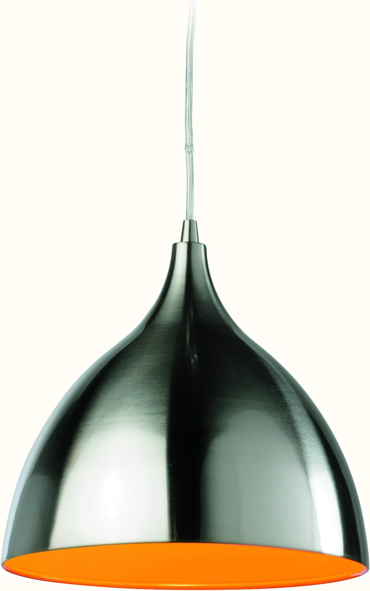 Firstlight ProductsCafe Pendant Light, Metal, E27 (Edison Screw), Orange Inside