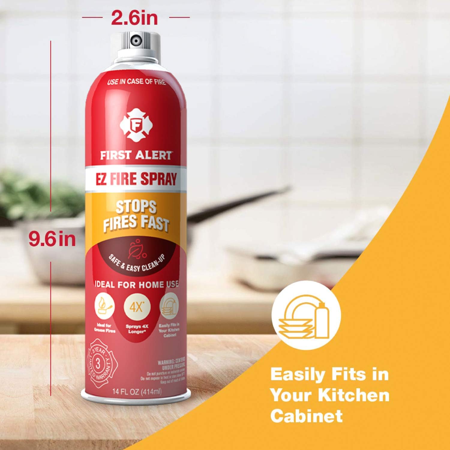 First Alert Fire Extinguisher | EZ Fire Spray Fire Extinguishing Aerosol Spray, Pack of 2, AF400-2 - - 