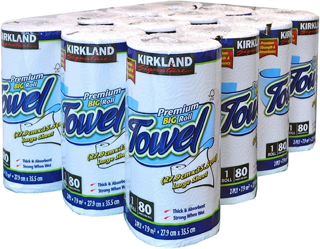 Kirkland Signature Rollo de toalla de cocina, paquete de 12 x 80 hojas Amazon.es Hogar Kirkland Signature Rollo de toalla de cocina, paquete de 12 x 80 hojas Amazon.es Hogar