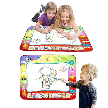 MOOKLIN Water Doodle Mat, Larger Size Water Doodle Mat 31.5 X 23.6 with 2 Magic Pen , Reusable Aqua Water Drawing Mat for Toddlers and Children from 18 Months?Christmas Gift