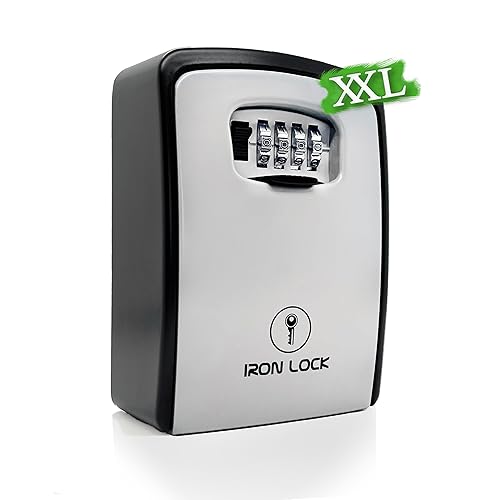 Iron Lock® - XXL Wall Mount Key Lock Box for Keys 4 Digit Combination ...