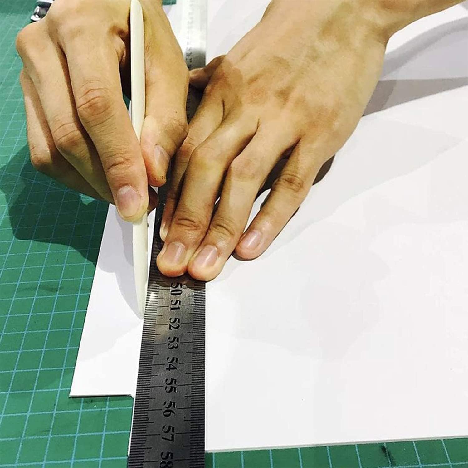 AQSXO Bone Folder Tool, Bone Paper Creaser Scoring, for DIY Handmade Leather Burnishing Bookbinding Cards and Paper Crafts, 6Pcs.