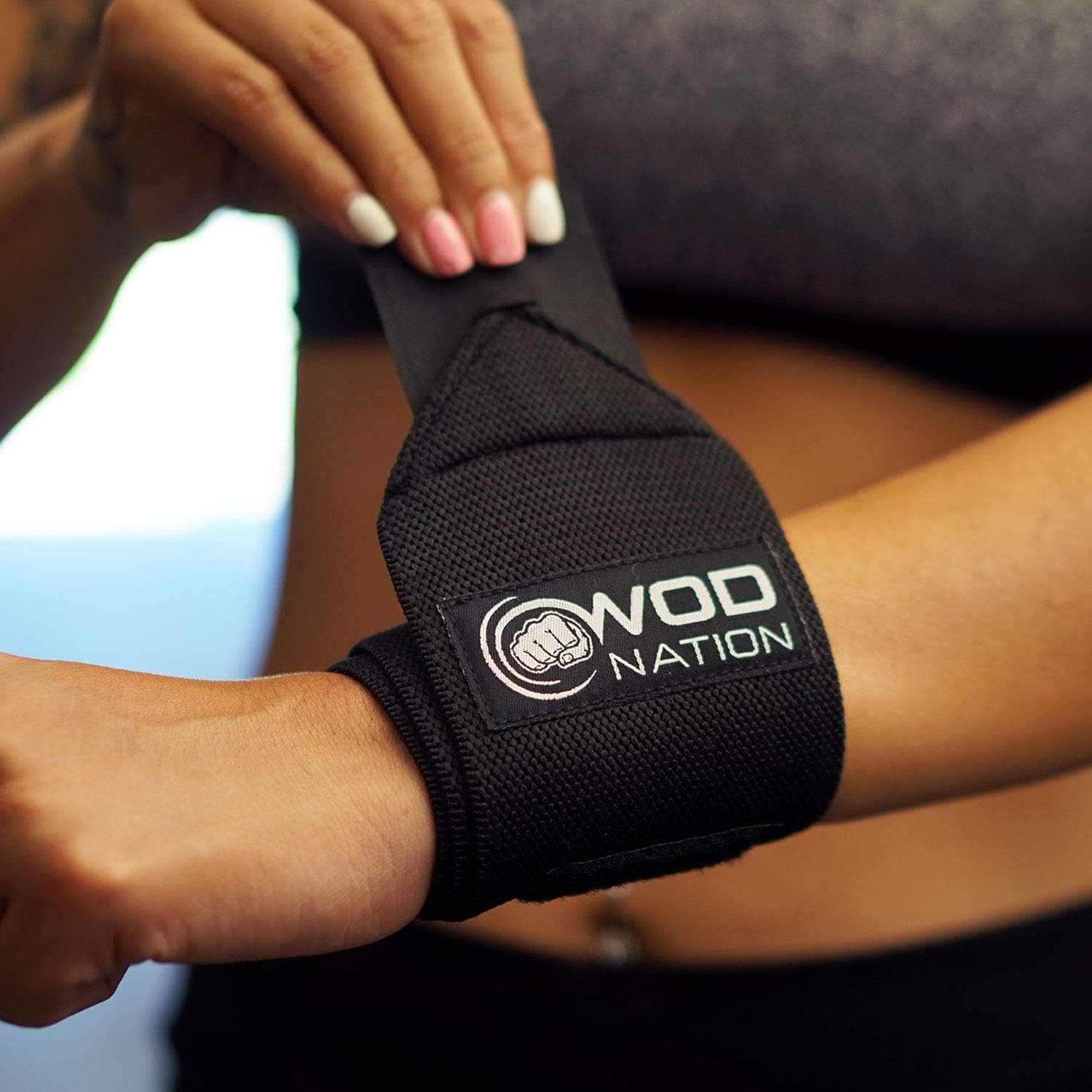 WOD Nation Wrist Wraps Weightlifting for Men & Women - Weight Lifting Wrist Wrap Set of 2 (12" or 18") + Includes Carrying Bag : Sports & Outdoors