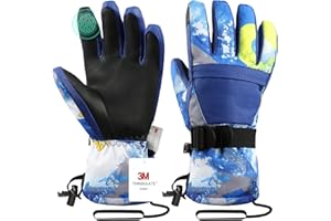 Pnosnesy Cold Weather Mittens,Ski Gloves,Winter Snow Waterproof Touchscreen Gloves, Cold Weather Gloves,Men & Women,for Parent Child