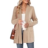 Moss Rose Women's Classic Sweaters Cardigan Long Sleeve Knit Coat Outwear with Pocket Available in Plus Size
