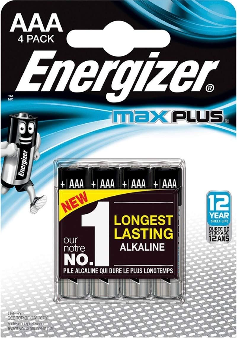 Energizer Max Plus AAA Alkaline Batteries, 4 each, chrome, Pack of 4