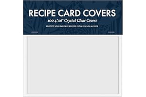 Jot & Mark 4x6 Recipe Card Protector Sleeves (200 Count) | Crystal Clear Covers Protect Your Recipes from Kitchen Messes