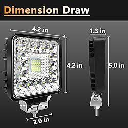 4 Inch LED Light Pods Bar with Wiring Harness, Cube