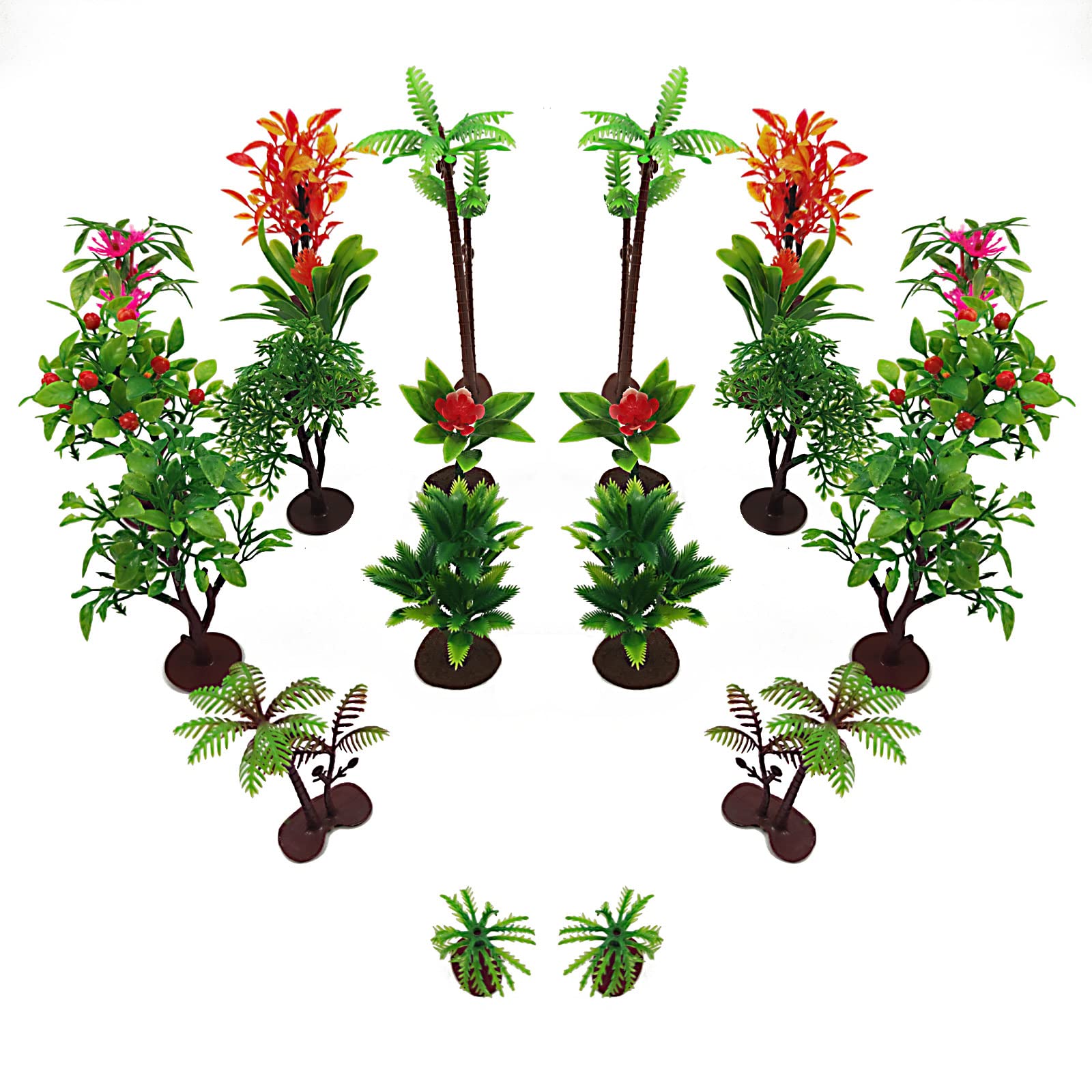 chenyu 22Pcs Mixed Model Trees Miniature Plastic Trees Cake Topper Trees Rainforest Trees for Project for DIY Small World Toys Mini Dinosaur Figures or Crafts Landscape Construction Model