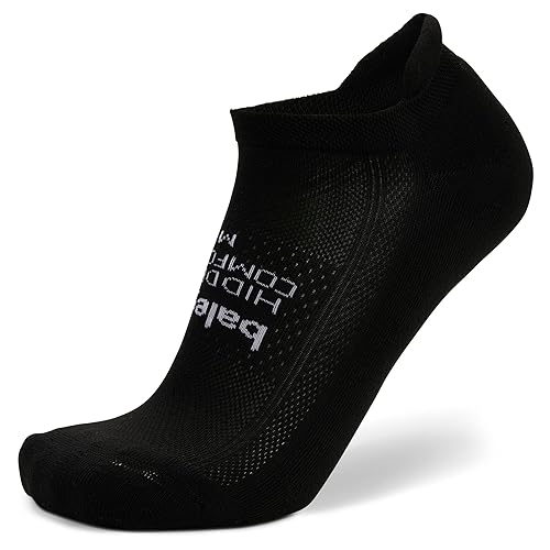Balega Hidden Comfort Performance No Show Athletic Running Socks for Men and Women (1 Pair), Black, Medium