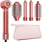 HITTIONA 5 in 1 High-Speed Hair Dryer Brush - Hot Air Styler & Hair Styler, Fast Drying Blow Dryer Brush No Heat Damage Multi-Styler Auto Wrap Curlers for Volumizing Curl Straighten Frizz-Free