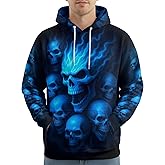 PAGYMO Graphic Hoodies for Men Funny 3D Print Cool Design Fashion Novelty Pullover Hooded Sweatshirt