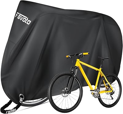 Favoto Bike Cover 1 or 2 Bikes Waterproof 210T UV Wind Dust 78.7 x 27.5 x 44 in