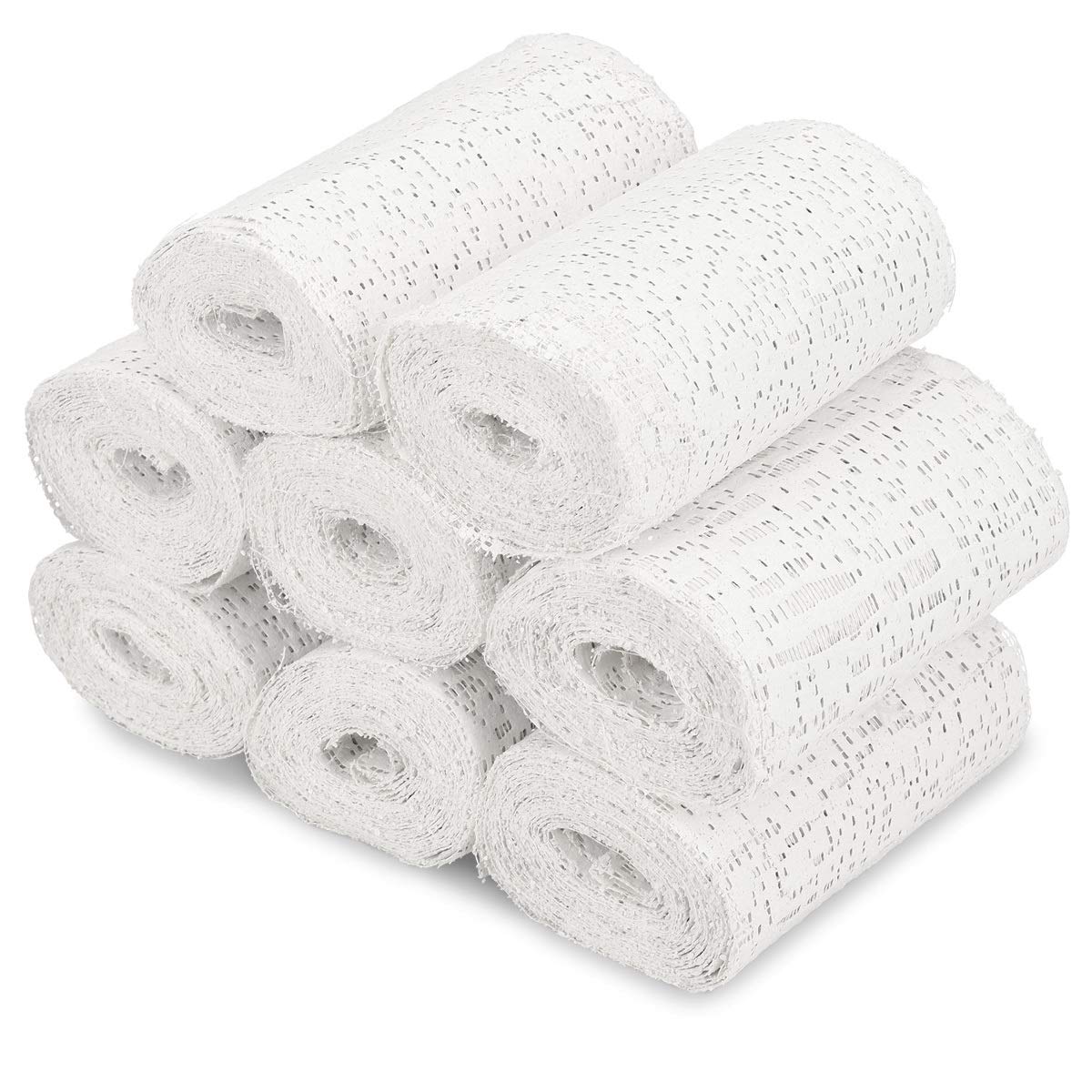 Navaris Babybauch Gipsbinden 8er Set - 8x Gips Abdruck Binden 10 cm x 300 cm für Baby Bauch Verband Gipsabdruck Gipsbinde zum Basteln schnelltrocknend