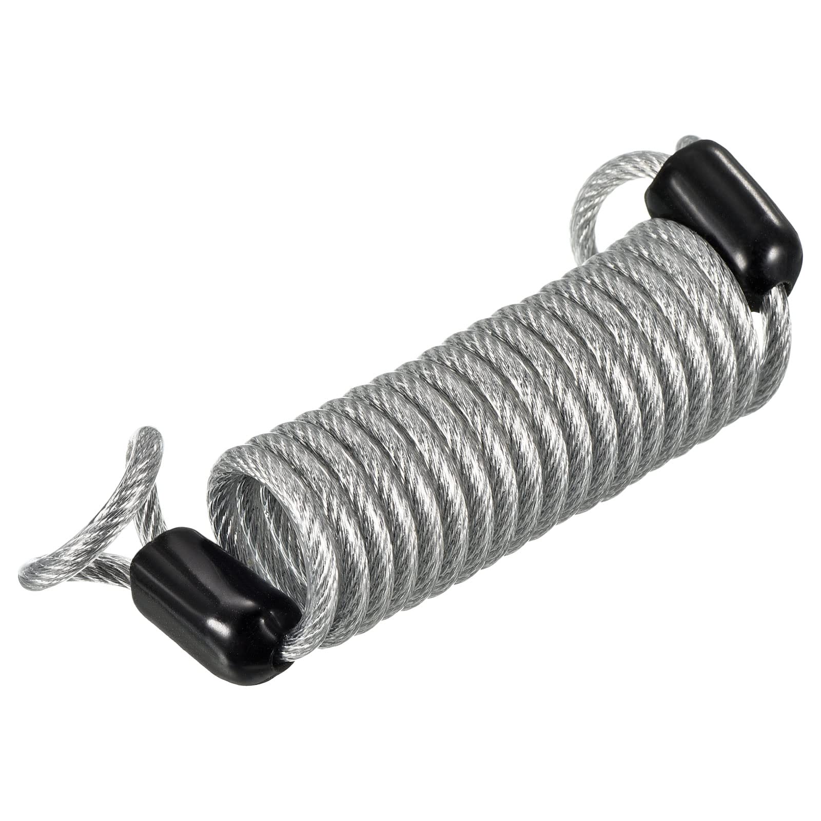 PATIKIL Security Steel Cable 2.5mm x 1m/3.28ft Coated Spring Luggage Lock Wire Rope with Double Loop Transparent