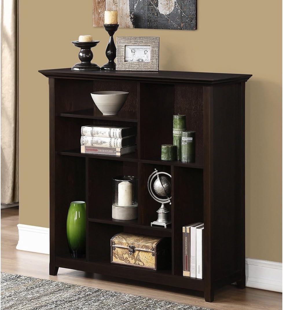 Halifax Dark American Brown Crazy Cube Tall Wood Bookcase Storage Unit Amazon Ca Home Kitchen