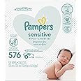 Baby Wipes, Pampers Sensitive Water Based Baby Diaper Wipes, Hypoallergenic and Unscented, 8 Refill Packs (Tub Not Included),