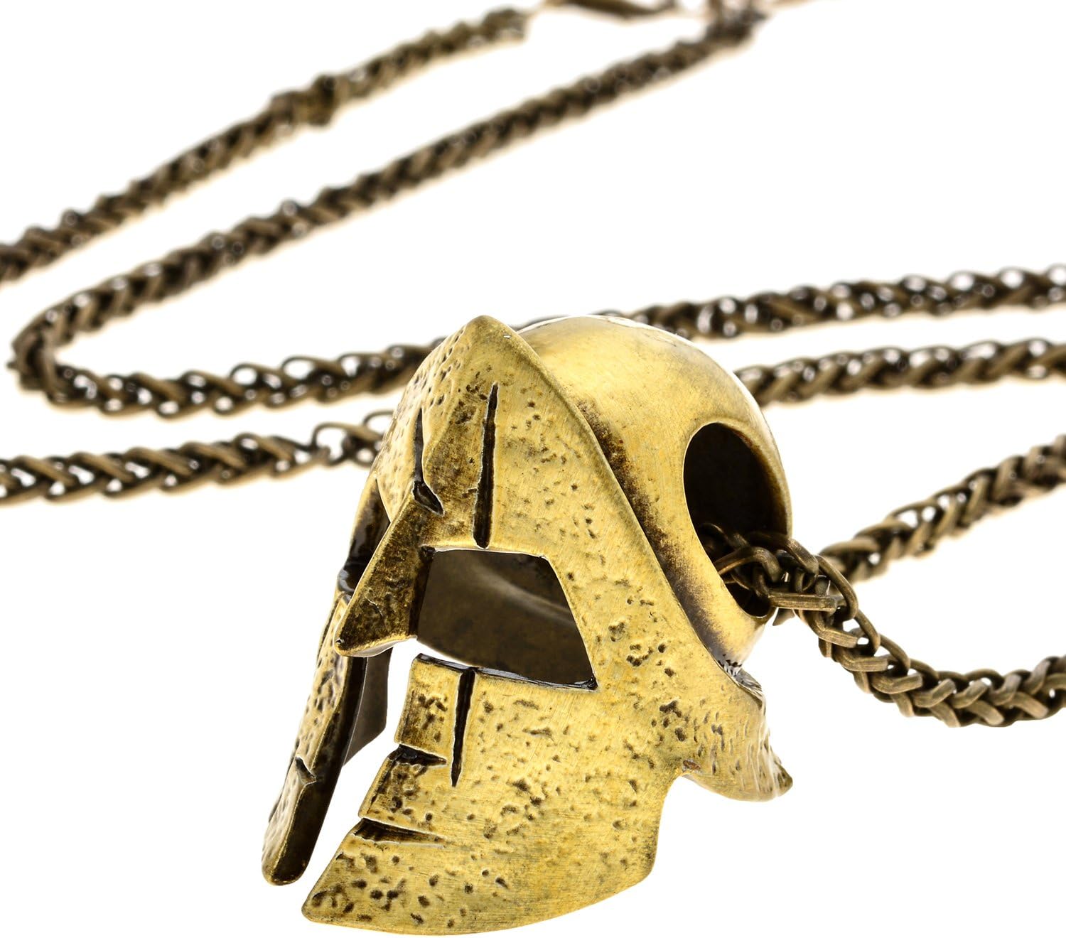 W WOOGGE Men's Mask Viking Necklace Nordic Pagan Sparta Warrior Helmet Pendant Gothic Punk Chain Necklace