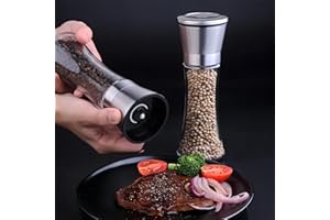 Stainless Steel Salt Grinder or Pepper Mills 7oz Refillable Adjustable Coarse Mills