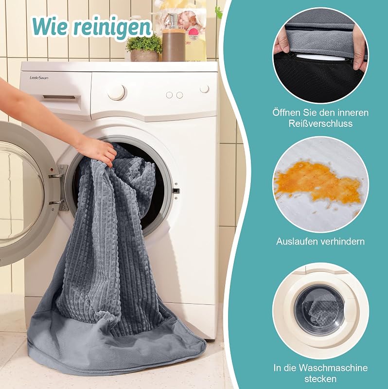 Orthopädisches Hundebett Waschbar für Sehr Große Hunde, XL Grau