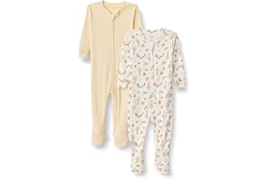 Amazon Essentials x Sofia Grainge Unisex Babies' Snug-Fit Cotton Footed Pajamas