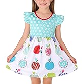 Toddler Girls Back to School Pencil Dress Causal Flutter Sleeve Ruffle Bottom Dress Summer Clothes
