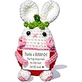 Positive Crochet Animals, Mini Funny Bunny, Thank You Gifts for Women Men, Thanksgiving Gift for Family Teachers Friends, Appreciation Gifts for Coworkers, Thanksgiving Decorations,Christmas Birthday