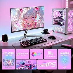 SANSUI 27 Inch WQHD 1440p Gaming Monitor 240hz up