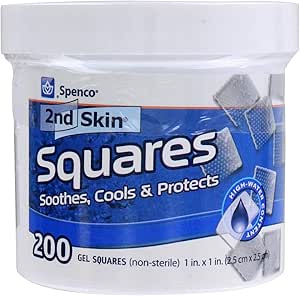 Spenco 2nd Skin Squares Soothing Protection Gel Squares 200 Count Bacterial Barrier One Size Health Personal Care Amazon Com