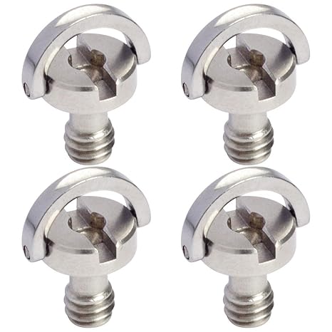 MENGS® 4 Stück 1/4' Schraube (Ø12mm x H14mm) mit Edelstahl Material für Stativ / Einbeinstativ / Schnellwechselplatte / Kamer