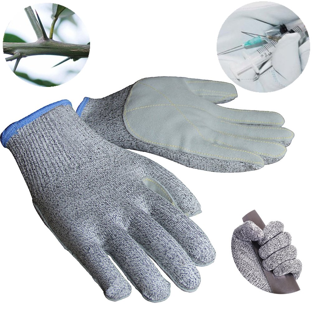 Amazon 穿刺 防刃手袋 耐突刺 軍手 皮 革作業用手袋 カッター 防刃 グローブ 耐切創手袋 切れない 灰色 軍手 産業 研究開発用品 通販