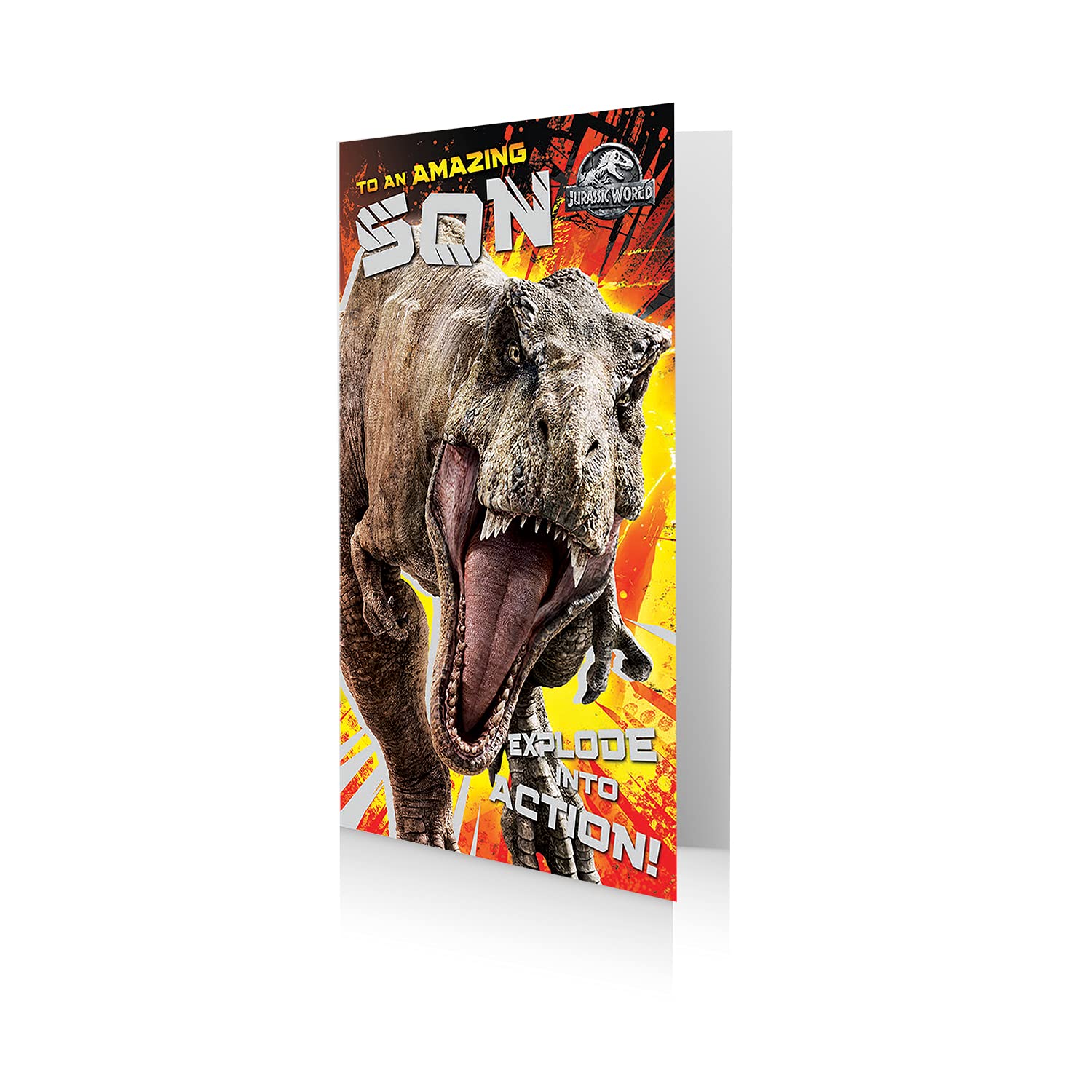 JURASSIC WORLD Son Birthday Card,Multi,9 x 5 inch
