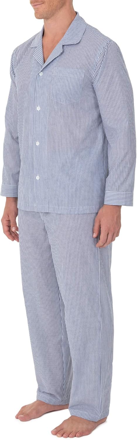 Geoffrey Beene Men's Broadcloth Long Sleeve Pajama Set at  Men’s Clothing store