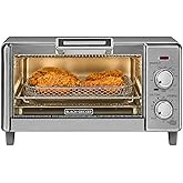 BLACK+DECKER Crisp 'N Bake Air Fry Countertop Convection Toaster Oven, Medium Capacity, 4-Slice, 5-in-1, Fits 9” Pizza, 30-Mi