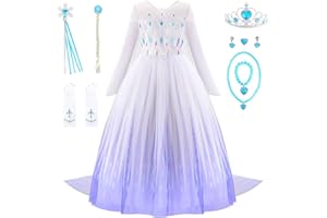 Jeroesja Princess Dresses for Girls - Classy Queen of Snow Princess Costume with Accessories - Dress Up Clothes for Halloween