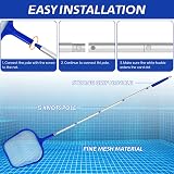 Jsdoin Swimming Pool Skimmer Net with 160cm Telescopic Aluminum Pole view 3