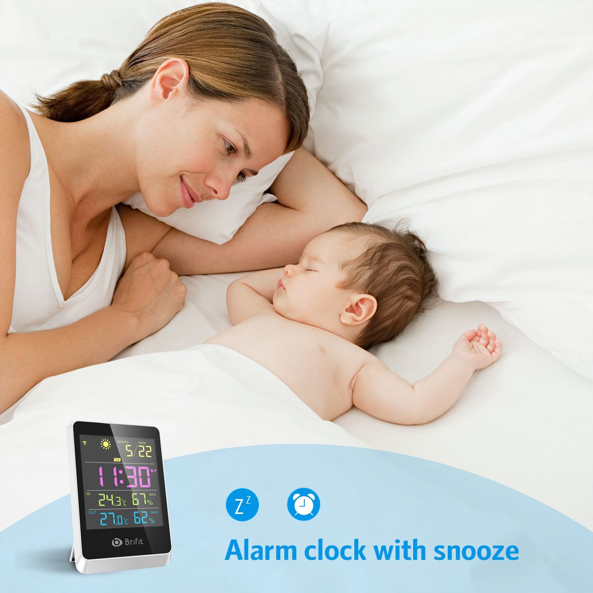 Brifit Wireless Hygrometer Indoor Outdoor Thermometer Humidity Monitor