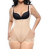 SHAPELLX Shapewear for Women Fajas Colombianas Tummy Control Body Shaper Open Bust Bodysuit with Hook Zipper Closure