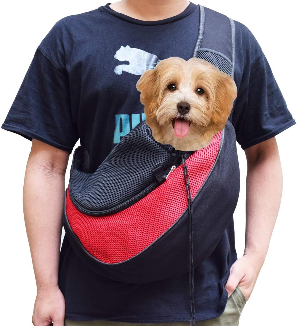Corepine Pet Dog Sling Carrier, Small Dog and Cat Carrier Shoulder Bag