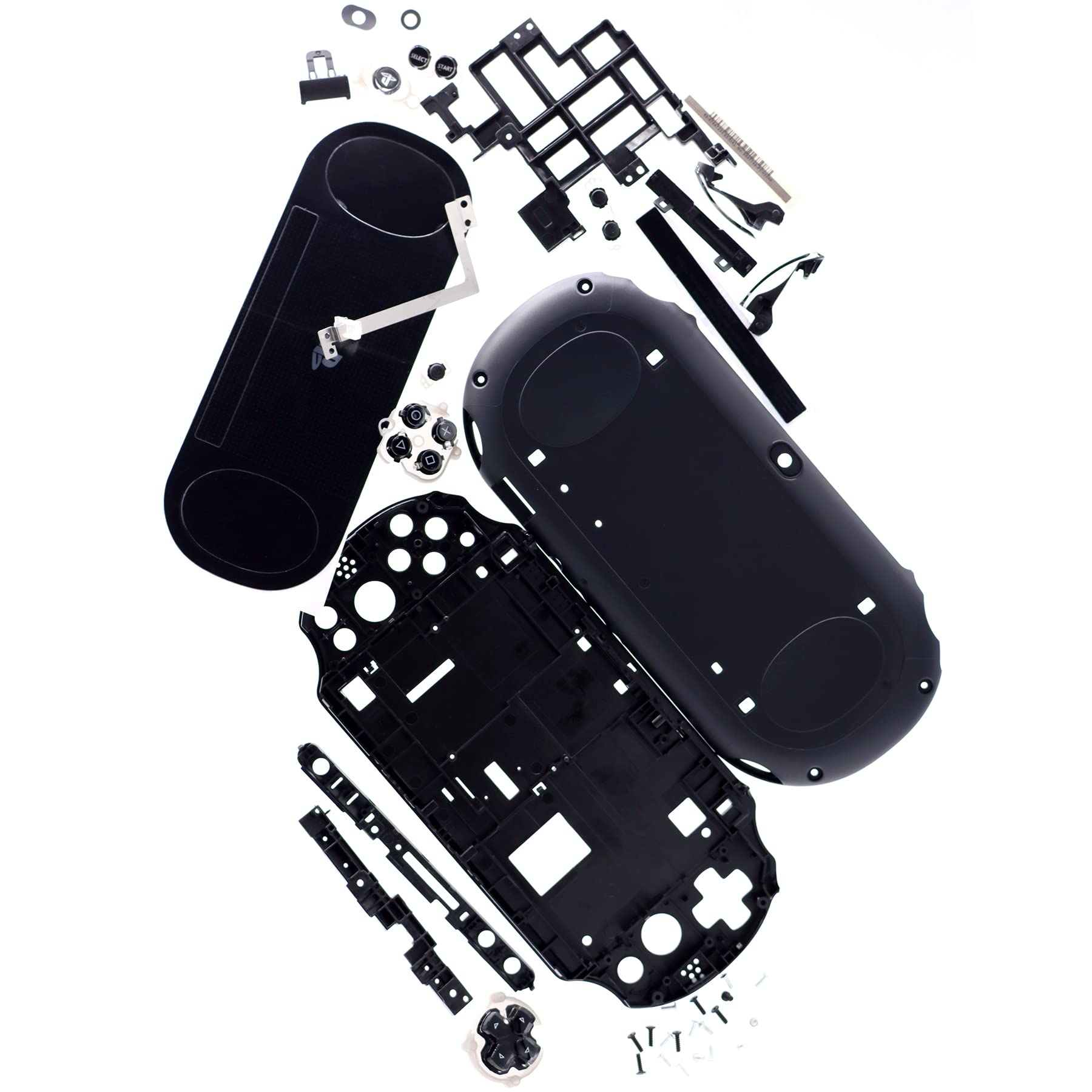 Deal4GO FULL Housing Shell Case kit Front & Back Cover plates w/Buttons Screw replacement for PS Vita 2000 PSV 2000 PCH-2000 (Black)