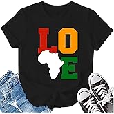 LBP Black Pride Love Shirt for Women Juneteenth Black History Month T-Shirt African American Tee Tops
