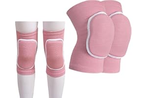 YYaaloa Knee Pads Sponge Knee Brace Breathable Flexible Elastic Knee Support for Volleyball, Dancing, Football, Yoga, Basketball, and Skating (Dark Pink 1Pair, Medium)