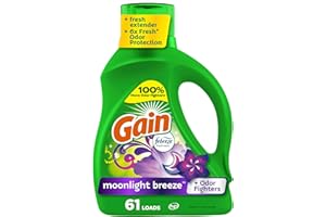 Gain + Aroma Boost Liquid Laundry Detergent, Moonlight Breeze Scent, 45 Loads, 65 fl oz, HE Compatible