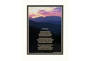 SISTER, BROTHER, COUSIN GIFTS Cousin Gift with Thank You Prayer for Cousin Poem. Mt Sunset Photo, 8x10 Double Matted. Birthday, Christmas