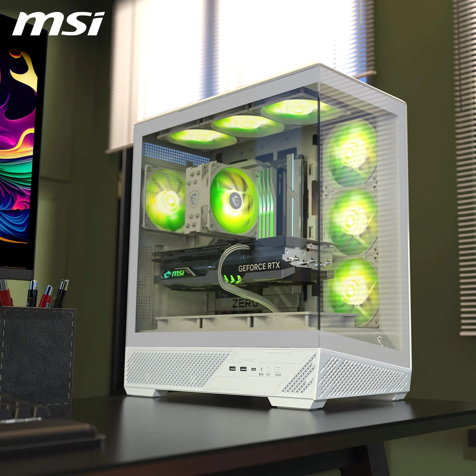 Msi Mag Pano 130R Pz White - Mid-Tower Gaming Pc Case - Supports Gpu Up To 400 Mm In Length, Removable Dust Filters, Usb 20Gbps (Type-C), Back-Connect Atx &Amp; Micro-Atx Motherboard Support - View 8