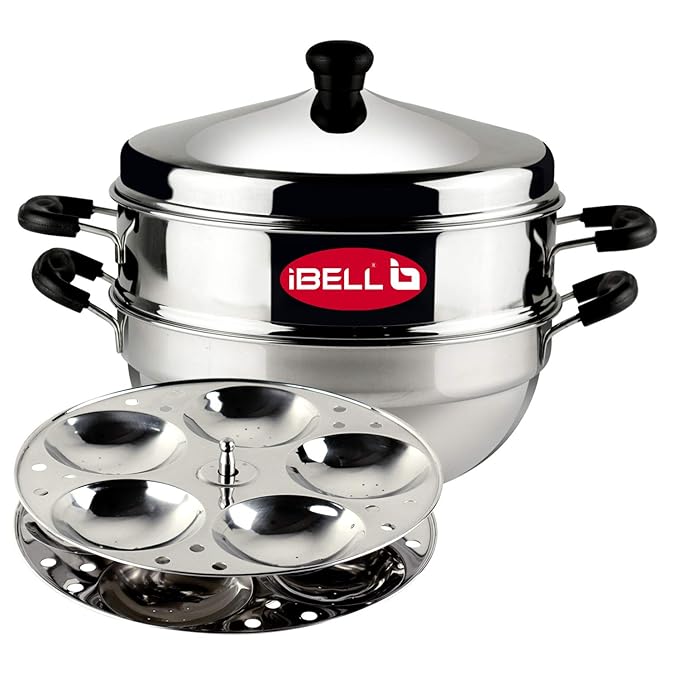 Buy IBELL Stainless Steel Idli Pot/ Steamer With Kadai, 2 Plate, 3L