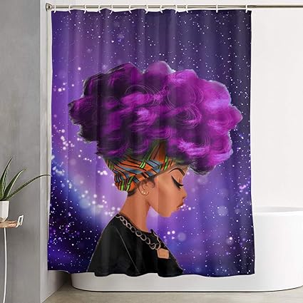 Amazon Com Hdmei African Black Women With Purple Hair Shower