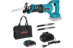 ABEDEN Cordless Reciprocating Saw Kit with 18V 2.0Ah Li-ion Battery and Charger,Electric Battery Powered Saw for Wood/Metal/PVC Pipe Cutting